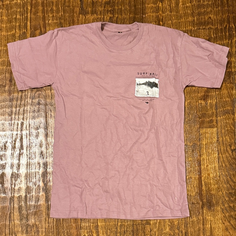 Surf Bali Graphic Tee – Mauve Pink | Street Size Small (Tagged Medium) | New
